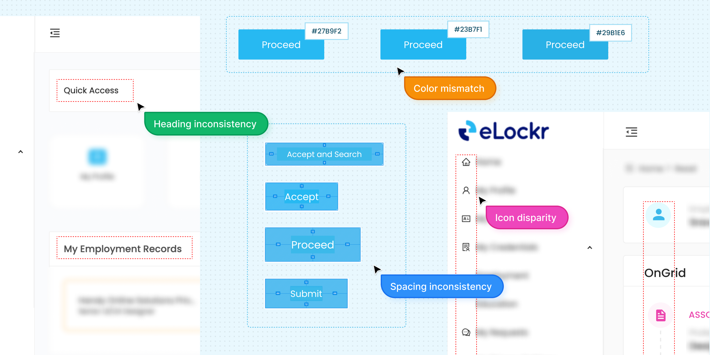 Design Inconsistency Examples